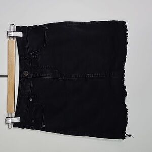 Garage small black jean skirt